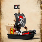 Mesiondy Pirate Island Outpost Building Set 🏴‍☠️ – 943 PCS, 13.8" Wide Pirate Hideout with Boat & Palm Tree 🌴, Compatible with Major Brick Brands 🧩