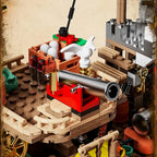 Mesiondy Pirate Island Outpost Building Set 🏴‍☠️ – 943 PCS, 13.8" Wide Pirate Hideout with Boat & Palm Tree 🌴, Compatible with Major Brick Brands 🧩