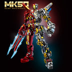 Mesiondy MK50 Armored Hero Semi-Mechanical Mech Building Kit – 2002 PCS Premium Brick System | Deconstructed Collectible Display Model | Light-Up Energy Effects
