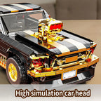 Mesiondy Classic GT Muscle Car Building Kit – 1680 PCS Premium Brick System | Vintage American Sport Coupe | Supercharged Engine Detail